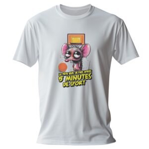 Graphic Tee with Sporty Mouse Design